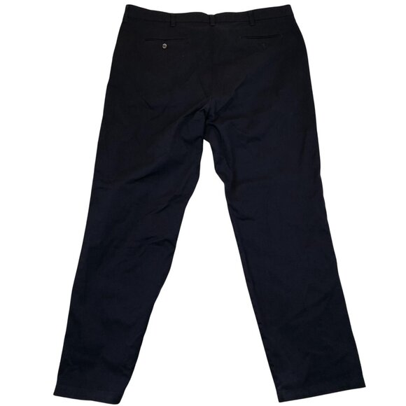 Lee Mens Custom Fit Relaxed Chino Pants 44x34 Black Pleated Straight Work Travel - Picture 2 of 11